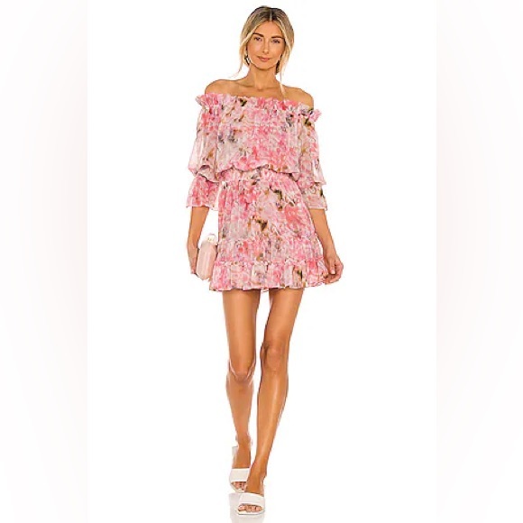 MISA Los Angeles Off the Shoulder Floral Dress Small - Picture 1 of 3